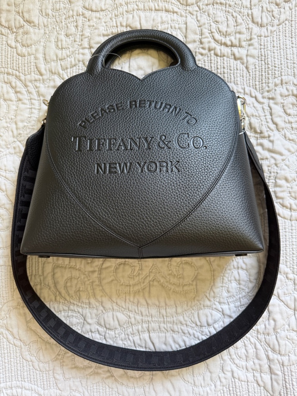 NWT TIFFANY & CO Black Taurillon Leather RTT Return To Tiffany Tote Bag - Picture 5 of 15